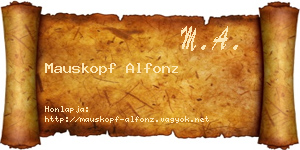 Mauskopf Alfonz névjegykártya
